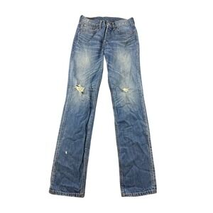 Levi's 501 Jeans Men 30x32 Blue Straight Leg Distressed Denim Button Fly Western